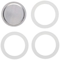 패킹 개스킷 3개와 알루미늄 커피 포트 1개용 필터 1개 포장., 1-Cup