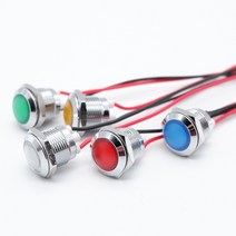 경광등 싸이렌 싸이키 12mm 방수 led 금속 경고 표시등 파일럿 신호 램프 ip66, 노란색 110-220v