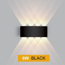 분광계 광도계 적외선 LED 벽 램프 방수 IP65 빛 야외 정원 조명 알루미늄 AC86-265, Black 8W, CHINA, Warm White (2700-3500K)