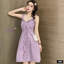 가바바 여성 나시 원피스 귀여운 프릴이 가득한 A라인 나시 미니원피스 G51953