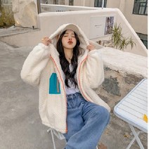 블링앤수 캐주얼한 여성 오버핏 후드집업 IZZ101