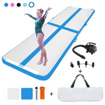 air mat gymnastics tumble track 20ft blue inflatable air floor with electric pump big airtrack mat f, 파란색