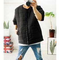 남자 빅사이즈패딩 반팔점퍼 오버핏 블루종 경량 패딩점퍼