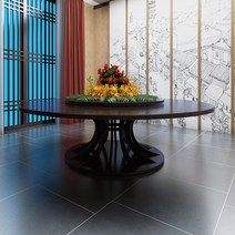 대형 원형 회전 턴 테이블 중식당 호텔 연회장 중국집 식탁 웨딩홀, 1.2미터 테이블 (의자 5개 추천)