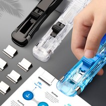 투명 날클립 디스펜서 스테이플러 제거 오피스 문구 사무용품 전문점 제본 클립형, 클리어블랙