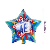 50 PCS 18 인치 알루미늄 호일 풍선 FELIZ DIA 별 다섯 개짜리 아빠 스페인 해피 아버지의 날 헬륨 글로브 파티 장식, RUBY