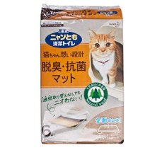 냥토모 항균 소취 고양이매트 6매, 브라운