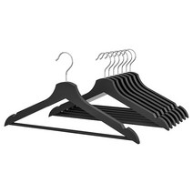 [이케아] 원목 나무 옷걸이 8개 - 부메랑 / 내추럴 검정 하양 / Natural Black White / Clothes Hanger - Bumerang, 검정 Black, [검정 Black]