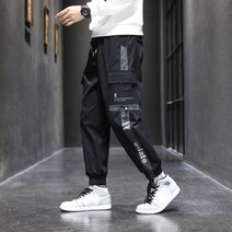 ANYOU 남성 여름 루즈핏 편안한 카고바지 트렌디 캐주얼 스판 밴딩 조거팬츠 바지