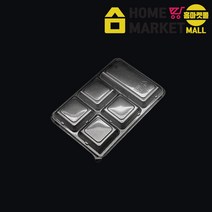 뚜껑)다용도용기뚜껑 일회용반찬뚜껑 (PS) 직사각5칸 투명 /600개