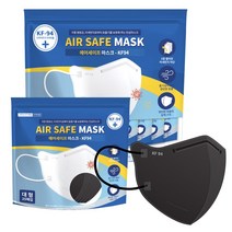 에어세이프 KF94 새부리형 마스크 대형, 블랙, 1개,