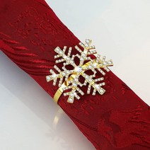눈송이 냅킨 링 세트 크리스마스 홀더 라인스톤 웨딩 파티 테이블 용품 장식용 (실버 6피스) 398118, Gold_12
