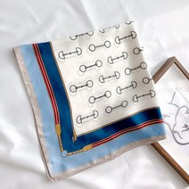 pkpj 인조실크 스카프 봄 쁘띠 사각스카프 럭셔리 체인 패턴