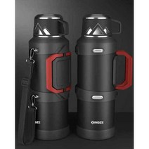보온병 대용량 대형 물통 보냉병 텀블러 캠핑 마호병, 2.6L 블랙+커버