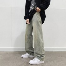 배기청바지 2023 봄계절 워싱 구제 얕다 엘로 캐쥬얼 롱 남성 NZ032 P45 4993527331