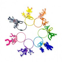 레인보우 프렌즈 원형 키링 열쇠고리 7종 개별포장, 노랑