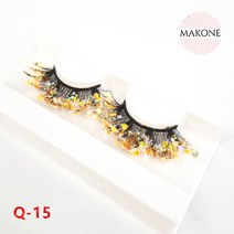 Makone 상표등록 구미 아이덴티티 오버 금빛 반짝이 컬러 속눈썹 로즈 핑크 그린 블루 골드 COS 무대 발광 아이 메이크업YQ111033, 쌀 녹색