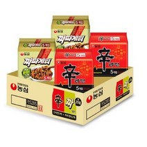 농심 신라면 5p x 2개 + 짜파게티 5p x 2개 세트, 160개