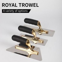 석고 벽돌 쌓기 흙손 도구 금 스테인리스 스틸 고무 손잡이 스키밍 벽 건설, Wooden-L, Wooden-L