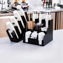 테이크아웃컵 홀더 디스펜서 거치대 카페 일회용컵, 세트 화이트