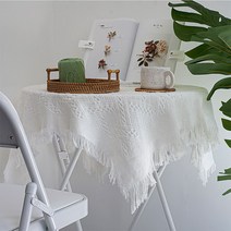 식탁보 테슬 원형 사각 협탁보 냉장고 덮개 50x50, 본상품선택, 와플 화이트_50x50, 본상품선택