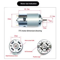 엔진톱18인치 엔진톱 16인치 이중 출력 샤프트 895 내구성 모터 잔디 깎는 기계 테이블 톱 선반 도구용 DC 775 795 12V-24V 3000-20000RPM 로트당 1 개, [03] 775 1bearing O-shaft, [02] 3000-6000RPM, 1개