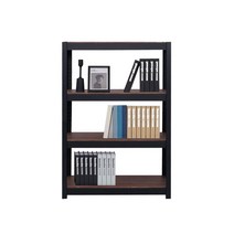 홈던트 거실 서재형 인테리어 TV 철제 책장 - 베이직W800 D타입 오픈형, 블랙프레임/내추럴우드상판