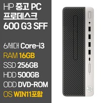 HP 프로데스크 600 G3 SFF 6세대 Core-i3 SSD 탑재 WIN11 설치 중고 컴퓨터, 02.Core-i3/16GB/256GB+500GB