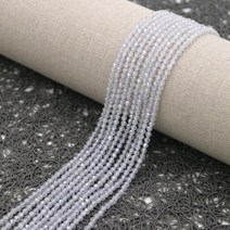 3mm 컷팅 지르콘 비즈 - 화이트(1줄) /원석팔찌만들기