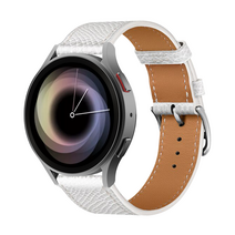 TAOMI 갤럭시 워치5 호환 싱글투어 가죽 스트랩 20mm, 앱송화이트