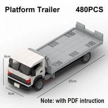 중국레고 호환 키덜트 MOC 플랫폼 트레일러 AE86 GTR R32 카마로 스포츠카 빌딩, No Original Box, With PDF Intruction_5