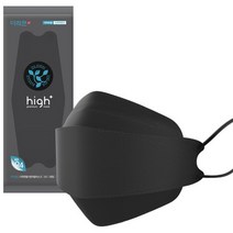 식약처 의약외품 국산 KF94 더착한 하이플 보건용 황사방역용 마스크 대형, 1개입, 200개, 블랙