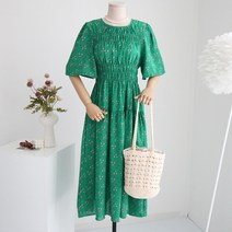 제인준 플로렌스 플라워 스모크 밴딩 원피스