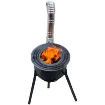 인공위성난로 주물화목난로 석탄 무쇠 주물난로, 두께 43cm 그레이박스 7종세트