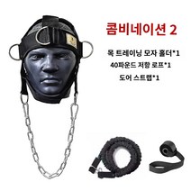 목근육 운동 스트랩 조절 용품 승모근 트레이닝 헤드넥 파워 리프팅, 1.블랙 1 저항 로프  도어 클립
