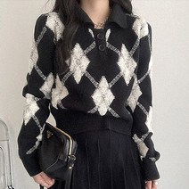 쉬블림로브 아가일 패턴 카라 니트 레고 GW1891