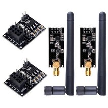2PCS NRF24L01 + PA + LNA RF 트랜시버 모듈 SMA 안테나 2.4 GHz 1100m + NRF24L01 Arduino 용 무선 모듈, 하나, 검은 색