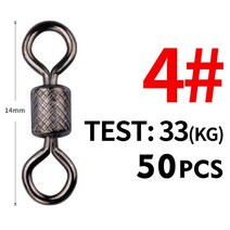 50 개/몫 회전 볼 베어링 안전 스냅 솔리드 링 롤링 잉어 낚시 액세서리, 04 Size4 14mm 33kg