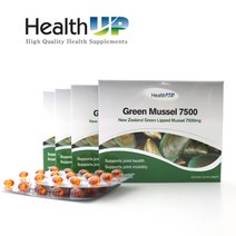 헬스업 초록잎홍합 오일 그린머슬 7500 60캡슐, 1개, 7500mg