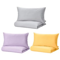 [이케아] NATTSVARMARE 낫스베르마레 이불커버1개 200x230cm+베개커버2개, 색상:옐로_405.293.15