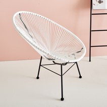뉴코드체어 야외의자 라탄 안락의자 라탄체어 아카폴코 비치의자 테라스, 화이트, 고정, 단품(1개)