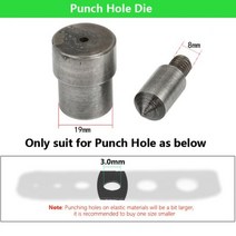 금속 펀치 구멍 몰드 및 그로밋 다이 핸드펀치 프레스 기계 의류용 도구 가죽 공예 액세서리, 04 Punch-3.0mm