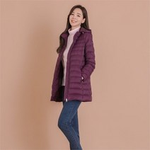 PAT 여성 후드 경량 롱 구스다운 점퍼_pt