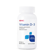GNC 비타민 D-3 25mcg 1000IU 글루텐 프리 타블렛, 180개입, 1개