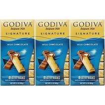 고디바 GODIVA 시그니처 미니바 밀크 초콜릿 8개입 3개 세트 발렌타인 초콜릿, One Color, 3