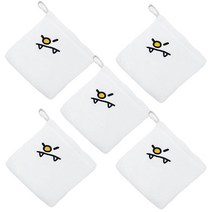 [무료자수] 스위트몬스터 핸드타올 고리수건 어린이집수건, 5개, 화이트