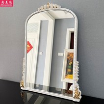 비정형 전신 거울 조명 물결 스탠드 대형 엔틱 미드센츄리거울화장품 바닥 장식 벽 거울 전신 빈티지 메이, 04 80x60 cm D_01 OTHER