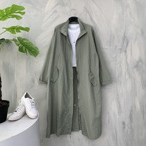 [행복여] 이지 사선 플랩 루즈핏 하이넥 집업 야상