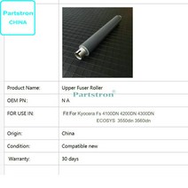 Kyocera Fs 4100DN 4200DN 4300DN ECOSYS 3550din 3560idn 에 사용되는 상단 퓨저 롤러, [02] 3개 낱개구성