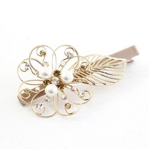 로라하 성인 여성 옆머리 앞머리 큐빅 진주 헤어 미니 집게핀 집게삔 뷰티